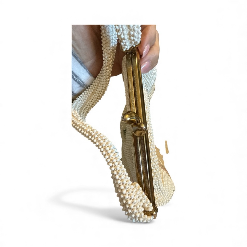 1950’s Lumured Floral Beaded Handbag - Picture 5 of 7